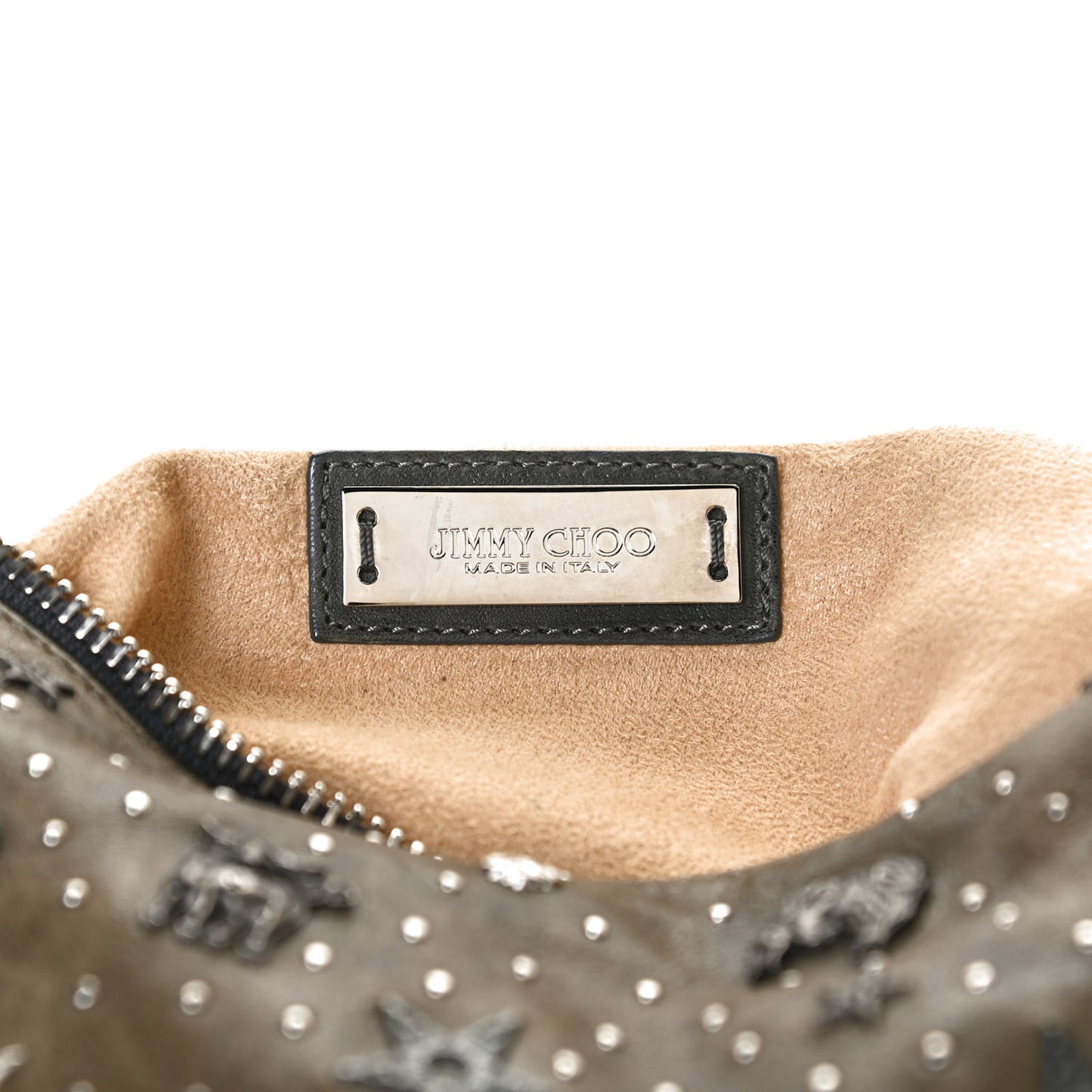 Calfskin Studded Sky Hobo Dark Green