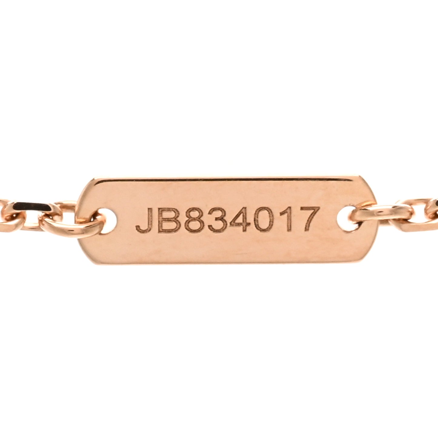 18K Rose Gold Diamond Rhodonite Vintage Alhambra Pendant Necklace