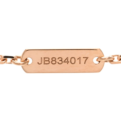 Van Cleef & Arpels 18K Rose Gold Diamond Rhodonite Vintage Alhambra Pendant Necklace 5 of 6