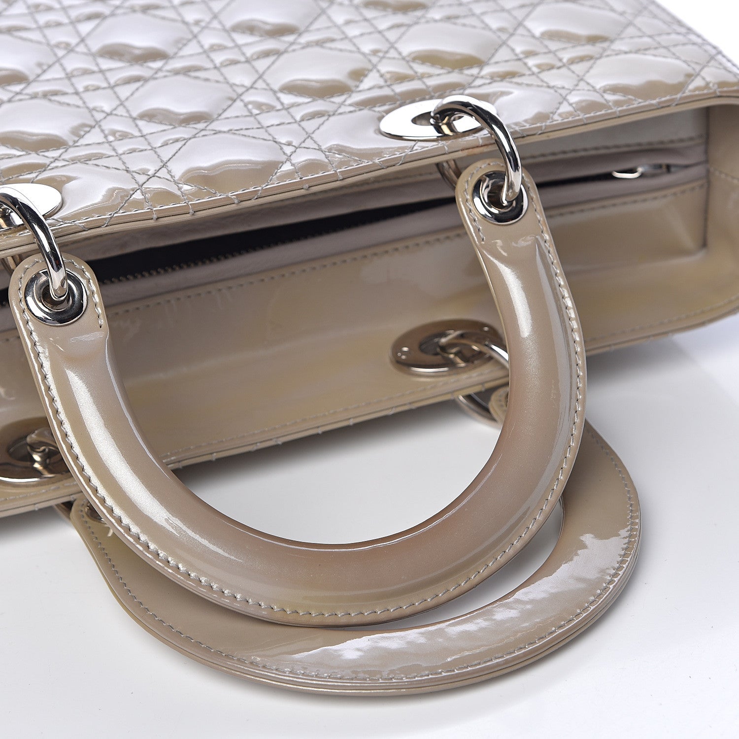 Christian Dior Patent Cannage Large Lady Dior Beige 13 of 21