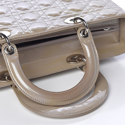 Christian Dior Patent Cannage Large Lady Dior Beige 13 of 21