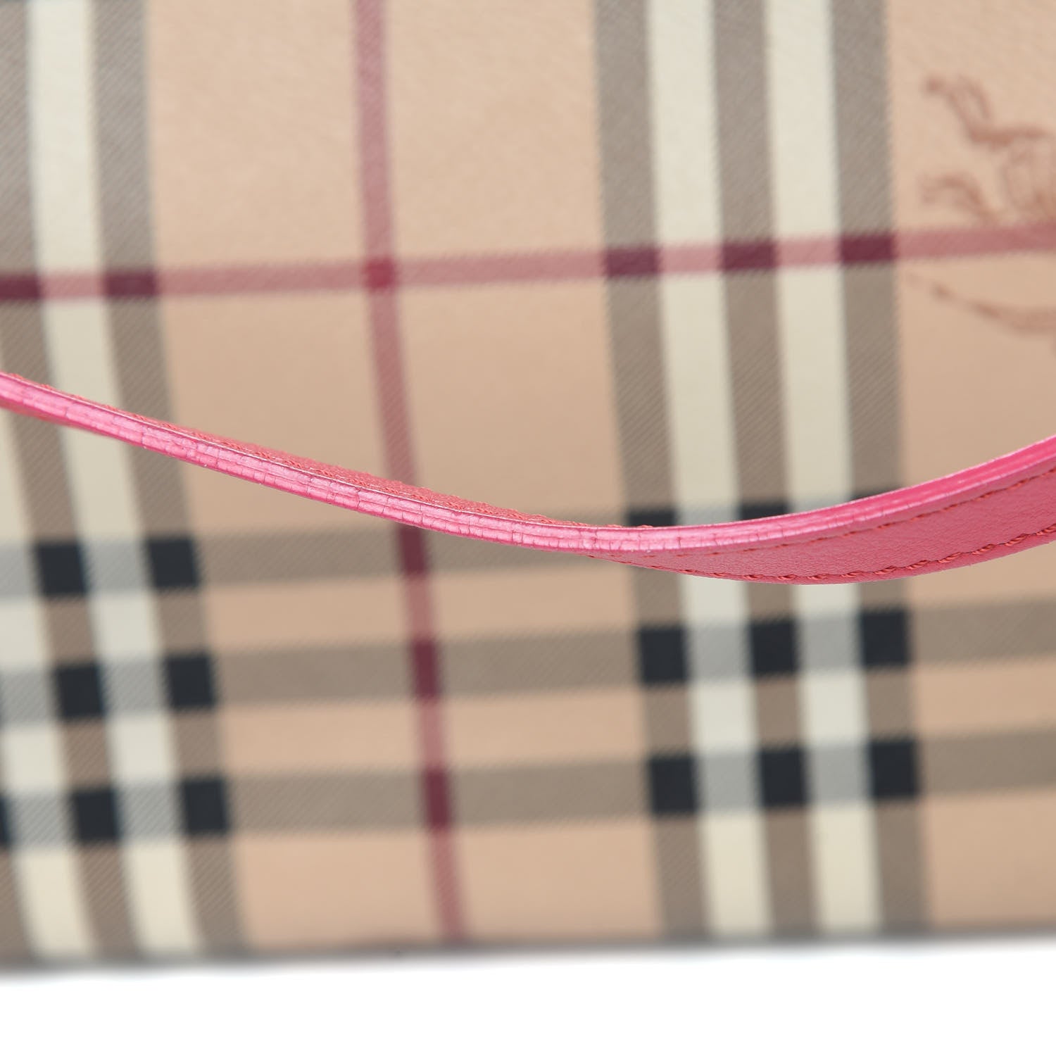 Burberry Haymarket Check Bow Small Canterbury Tote Bright Crimson Pink 13 of 14
