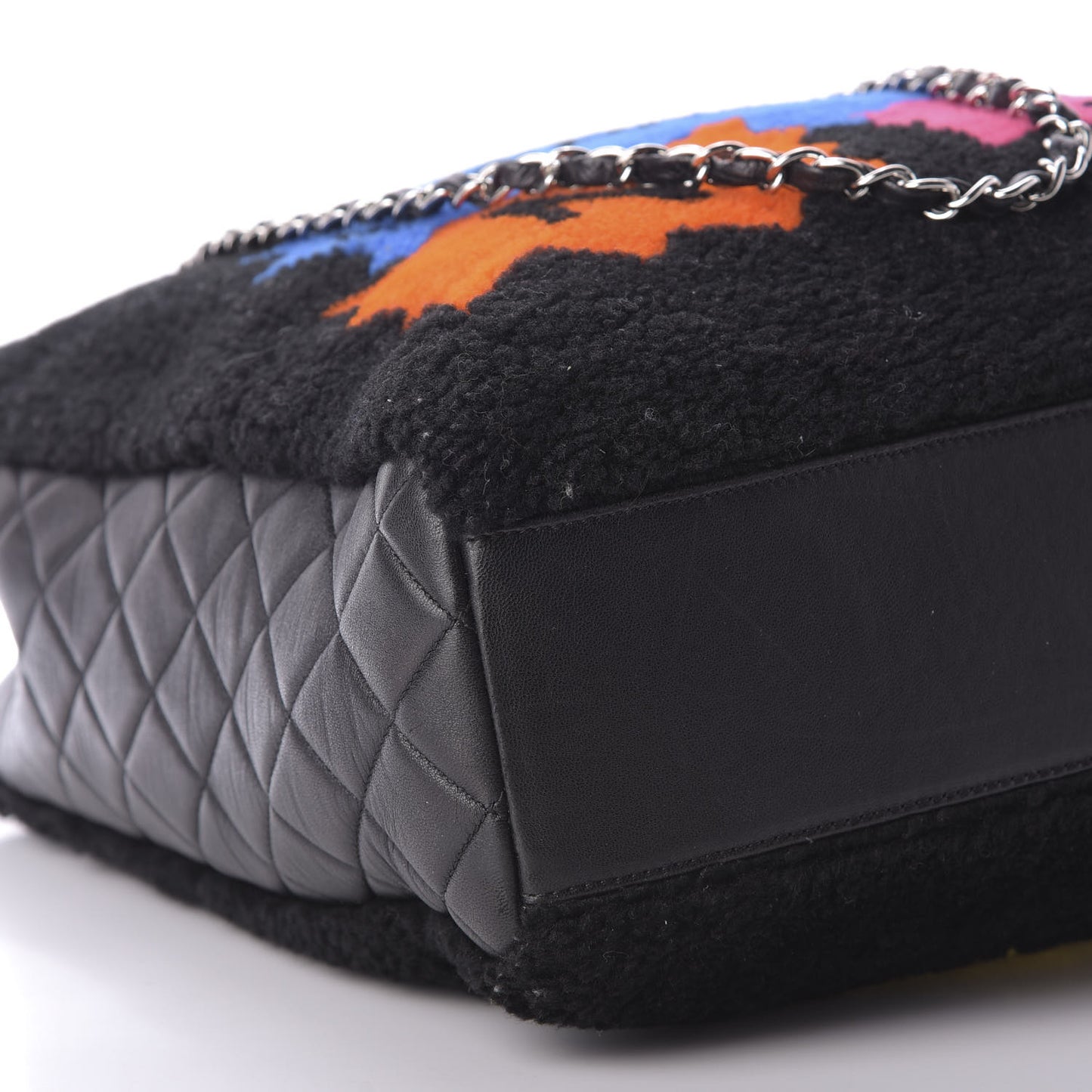 Shearling Lambskin 100% Tote Black