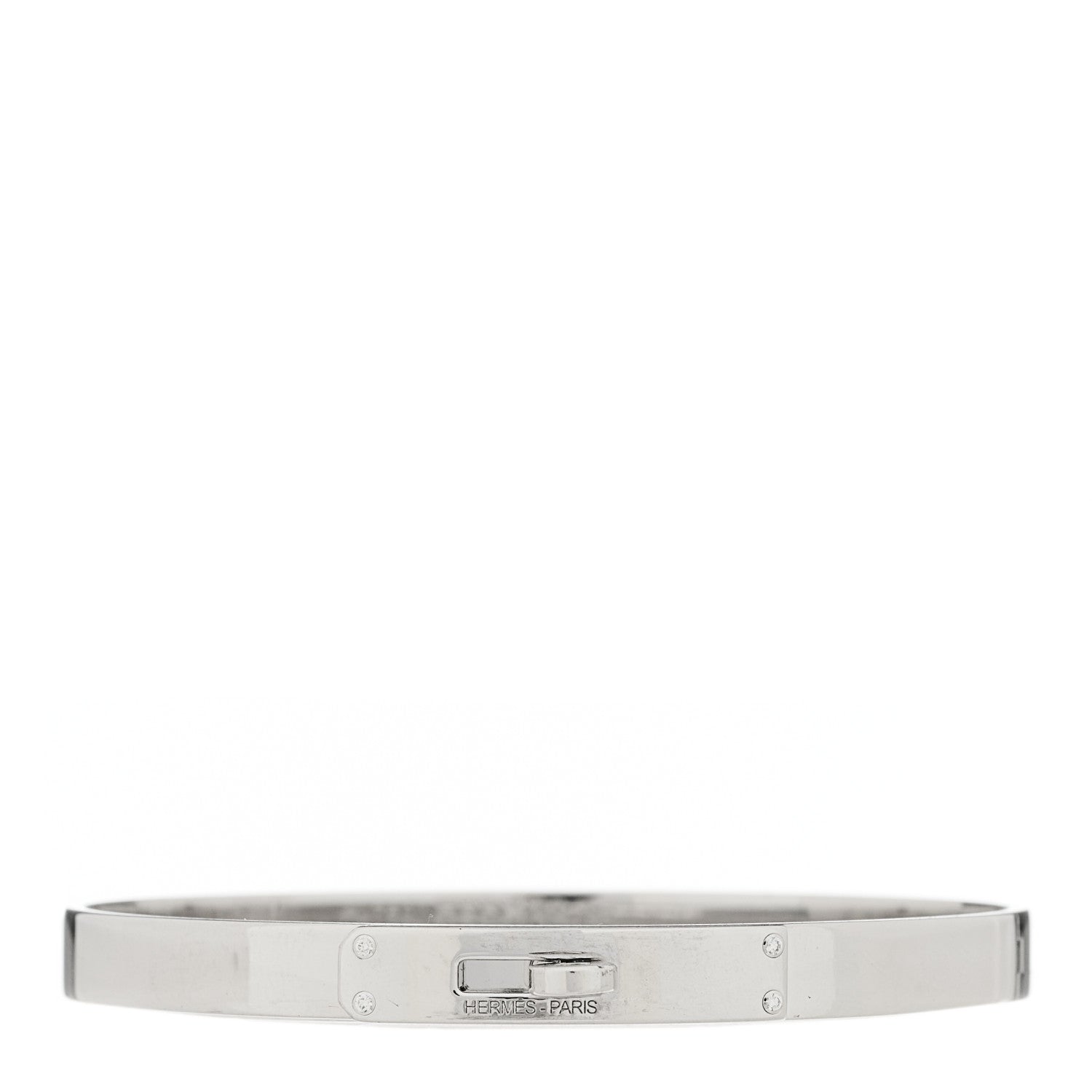 Hermes 18K White Gold Diamond PM Kelly Bracelet SH 1 of 3