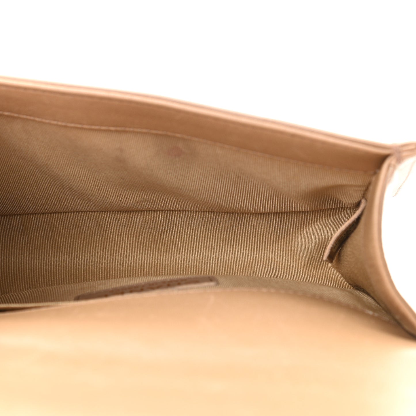 Iridescent Patent Quilted Small Boy Flap Beige