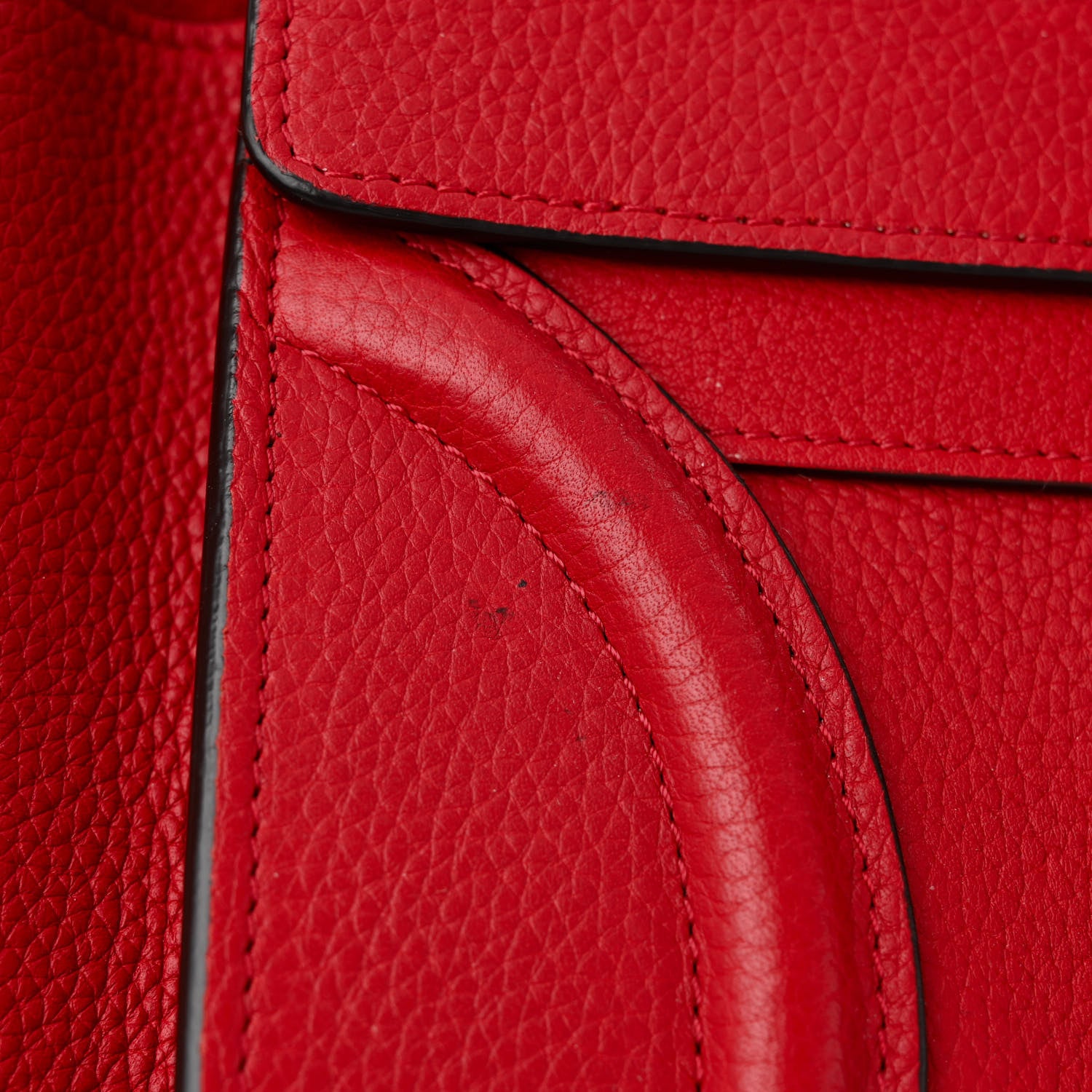 Celine Drummed Calfskin Mini Luggage Coquelicot 11 of 12