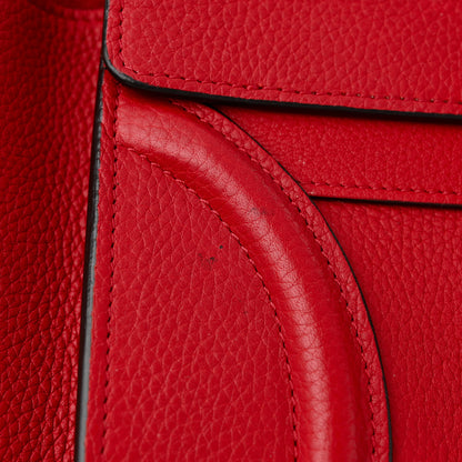 Celine Drummed Calfskin Mini Luggage Coquelicot 11 of 12