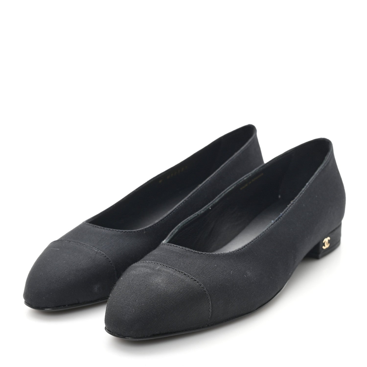 Chanel Grosgrain Cap Toe Uniform Ballerina Flats 38 Black 4 of 10