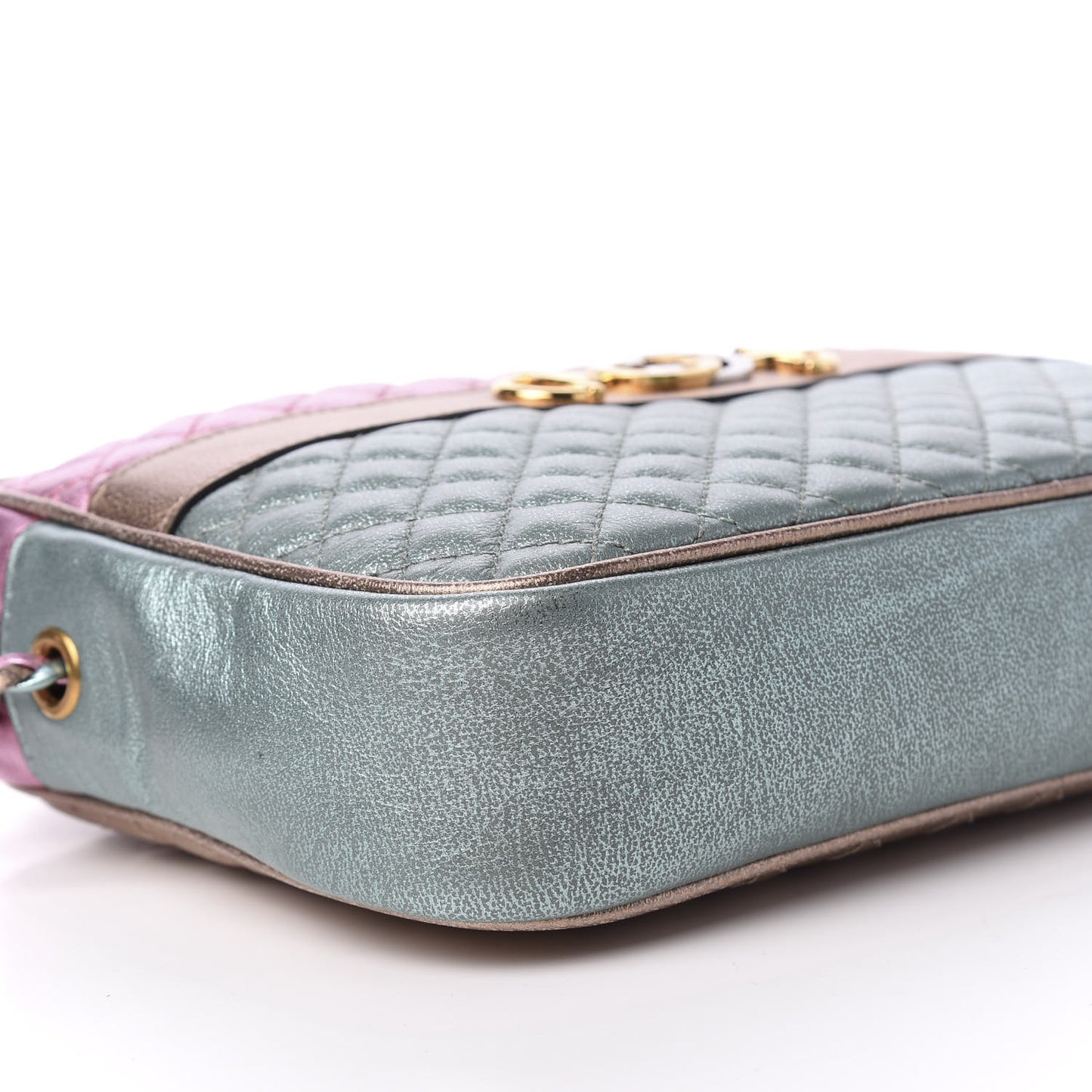 Laminated Nappa Trapuntata Small Zumi Shoulder Bag Rosa Lago Rame