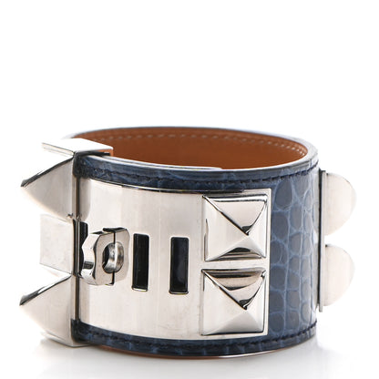 Hermes Matte Alligator Collier De Chien CDC Bracelet S Bleu De Malte 3 of 9