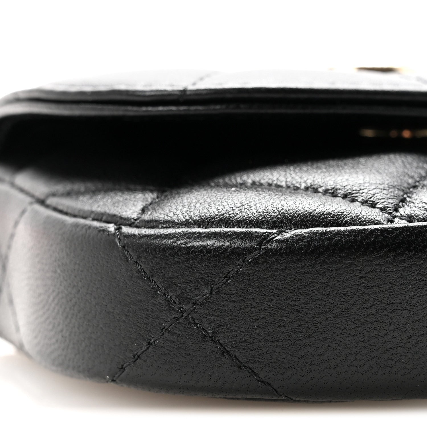Chanel Lambskin Quilted Pearl Top Handle Clutch With Chain Black 10 of 12