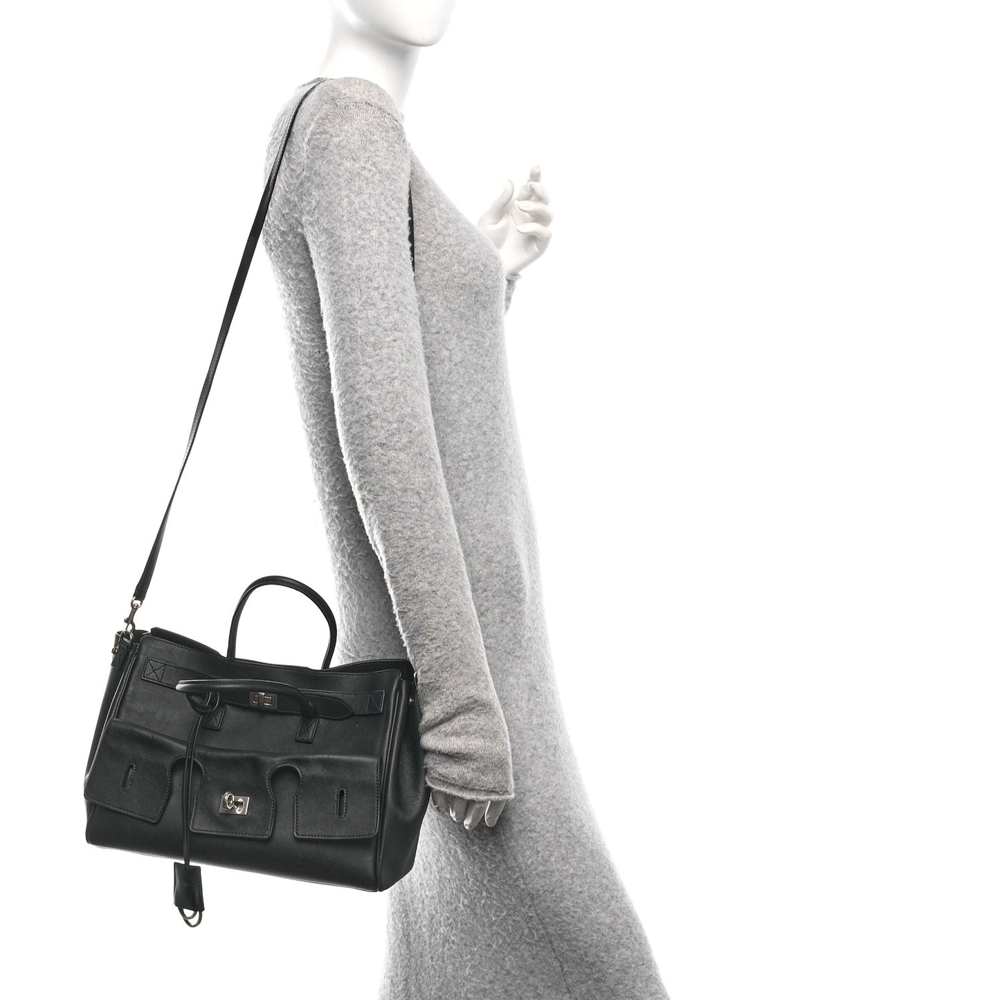 Smooth Calfskin Small Bel Air Carry All Bag Black