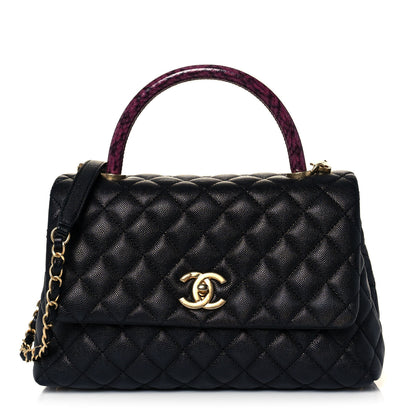 Chanel Caviar Lizard Quilted Small Coco Handle Flap Black 1 of 11