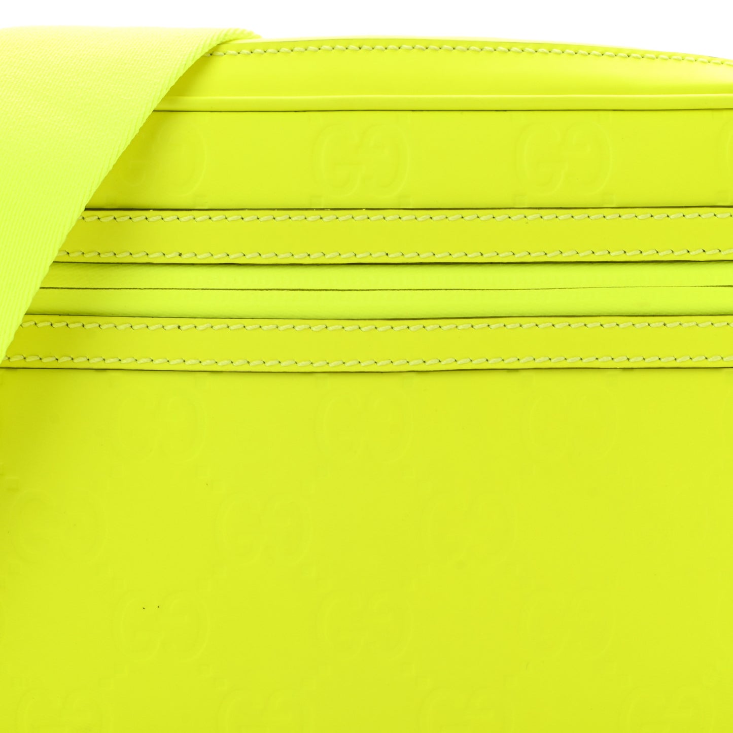 Rubber Effect Monogram GG Crossbody Bag Fluorescent Yellow