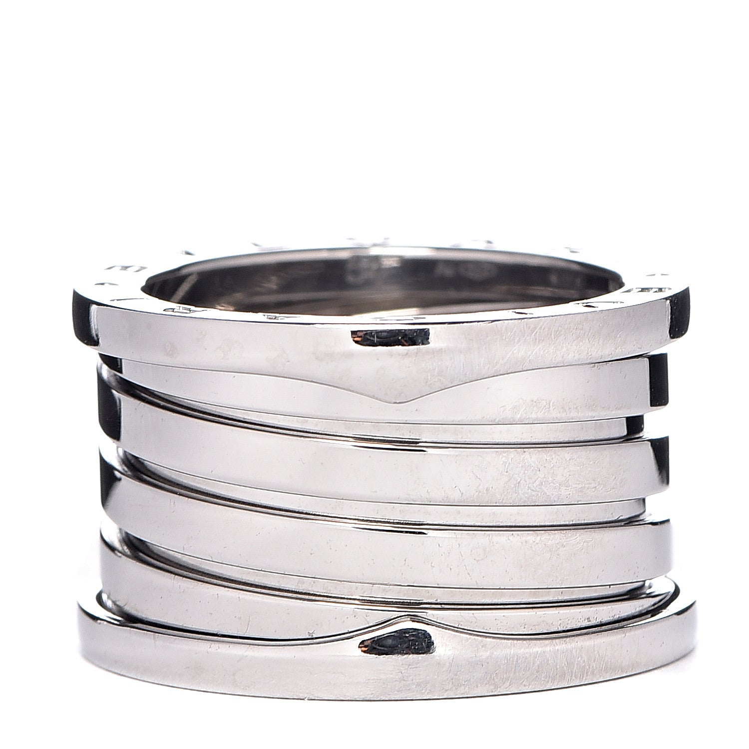 Bulgari 18K White Gold B.Zero1 Five-Band XX Anniversary Ring 54 6.75 1 of 7