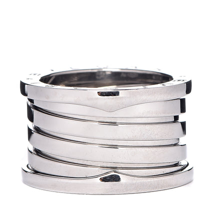 Bulgari 18K White Gold B.Zero1 Five-Band XX Anniversary Ring 54 6.75 1 of 7