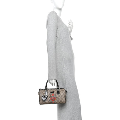 Gucci GG Plus Monogram Tattoo Heart Small Joy Boston Dark Brown 2 of 11