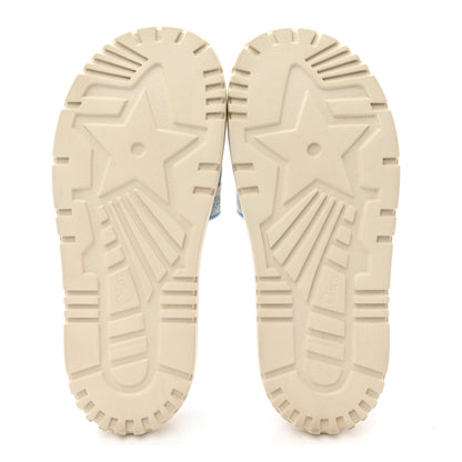 Christian Dior Micro PDP Cotton Houndstooth Embroidered Dway 10mm Slide Sandals 38.5 Cornflower 5 of 11