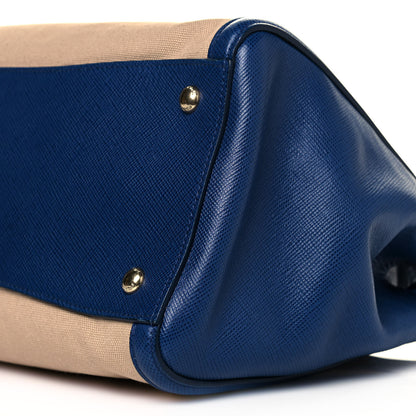 Prada Canapa Saffiano Cuir Tote Corda Bluette 8 of 9