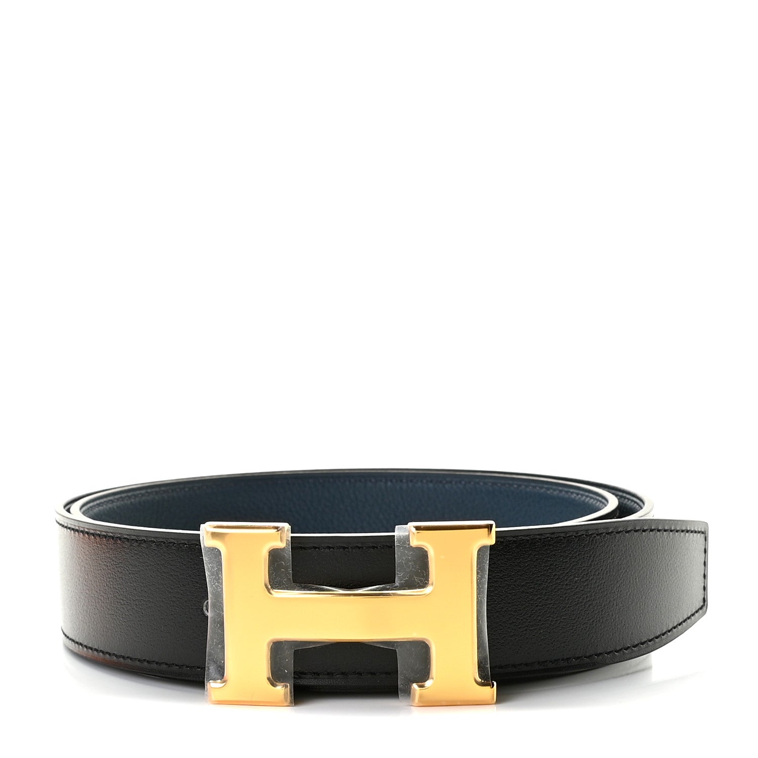 Hermes 135 Togo 32mm H Belt 90 Black Bleu de Prusse 1 of 5