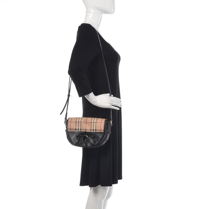 Burberry Haymarket Check Maydown Crossbody Bag Black 2 of 13