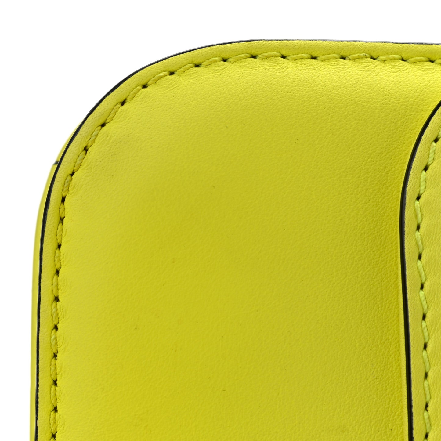 Vitello Small Glam Lock Rockstud Flap Neon Yellow
