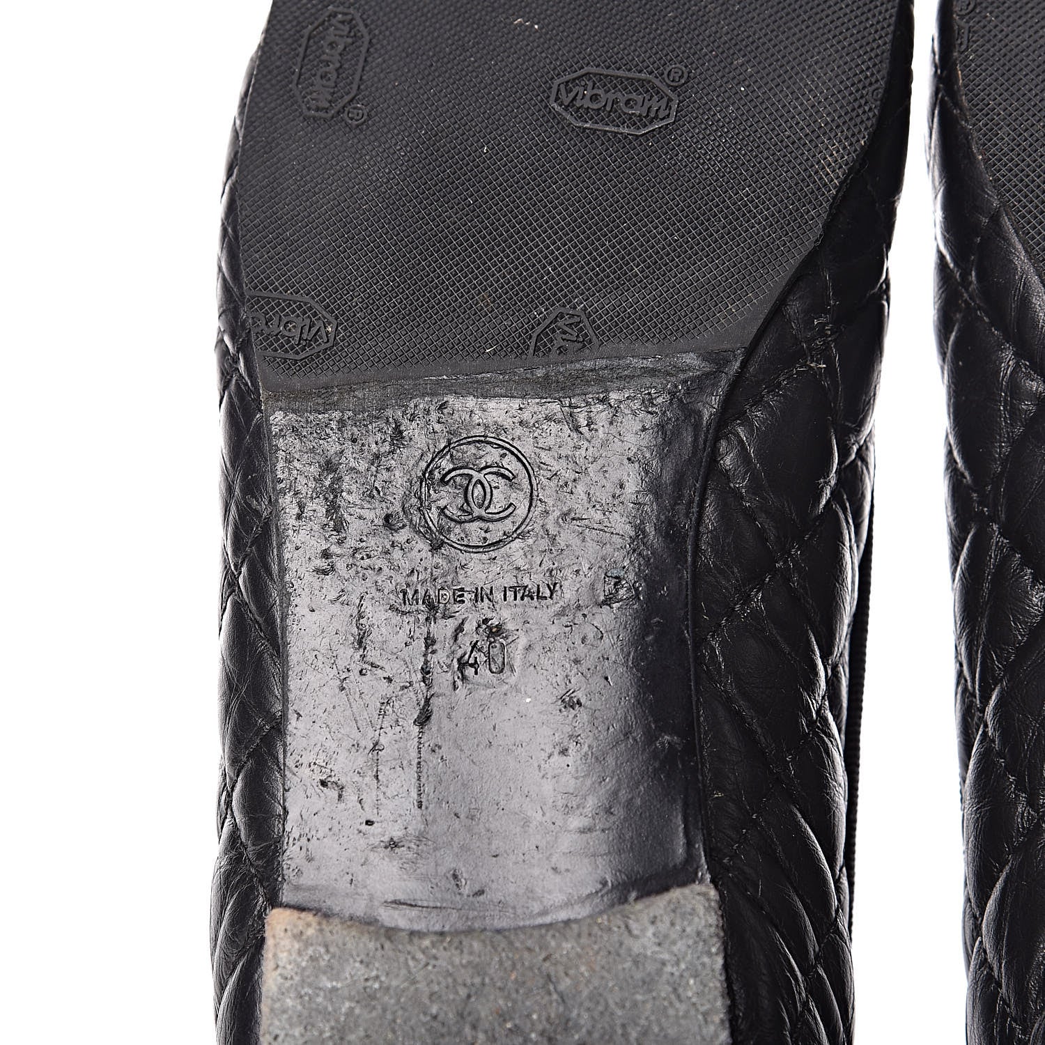 Chanel Aged Calfskin Quilted Cap Toe Ballerina Flats 40 Black 9 of 18