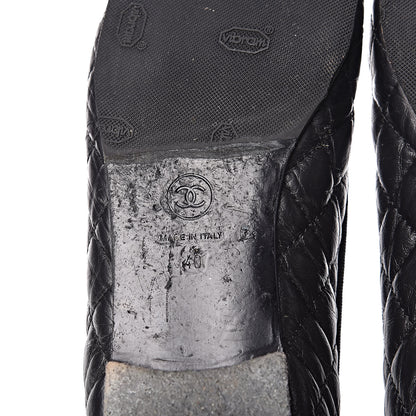 Chanel Aged Calfskin Quilted Cap Toe Ballerina Flats 40 Black 9 of 18