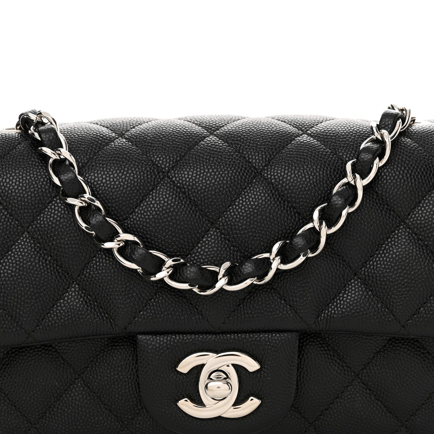 Caviar Quilted Mini Rectangular Flap Black