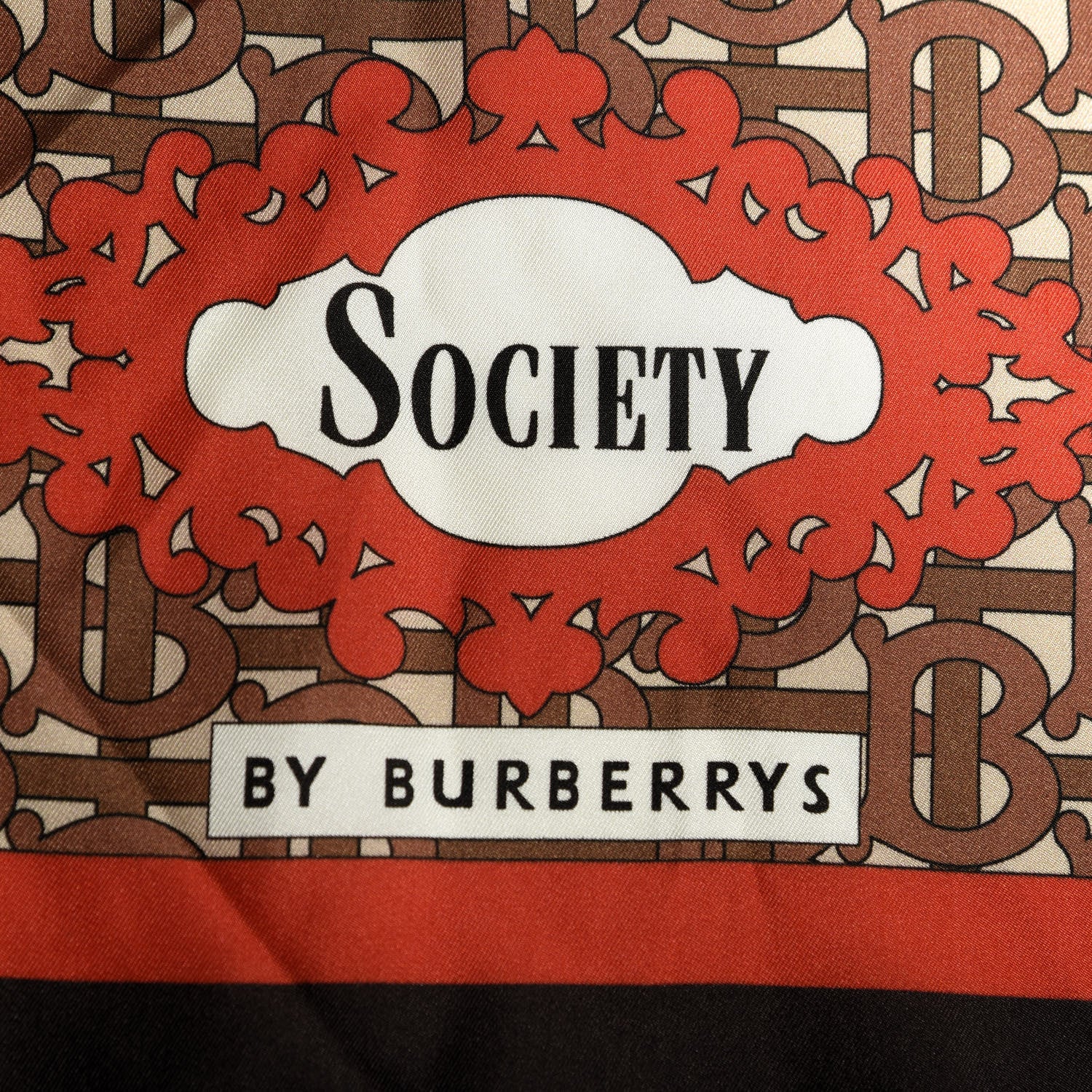 Burberry Silk Monogram Society Scarf Vermillion 2 of 3