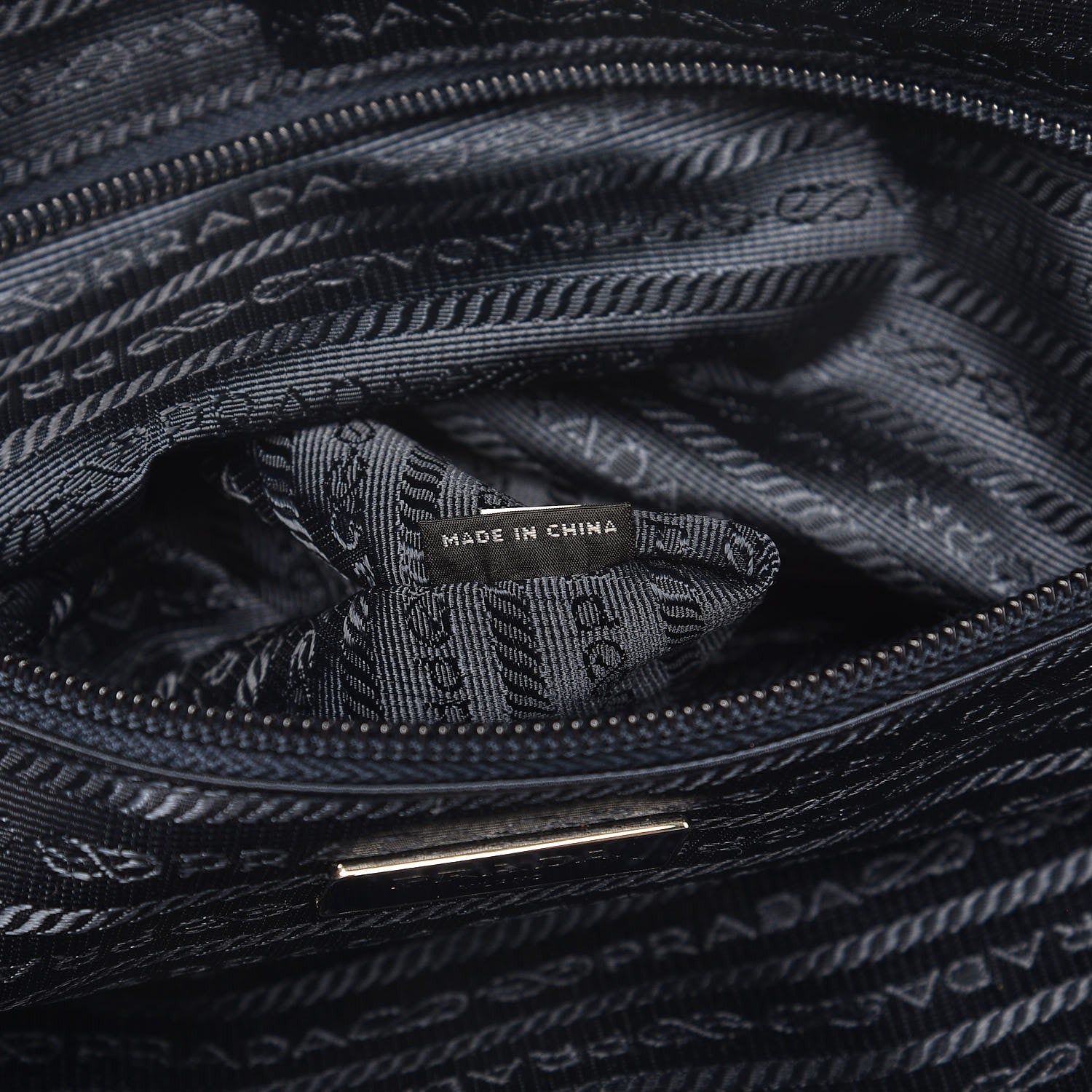 Prada Tessuto Nylon Saffiano Duffel Bag Blue 7 of 9