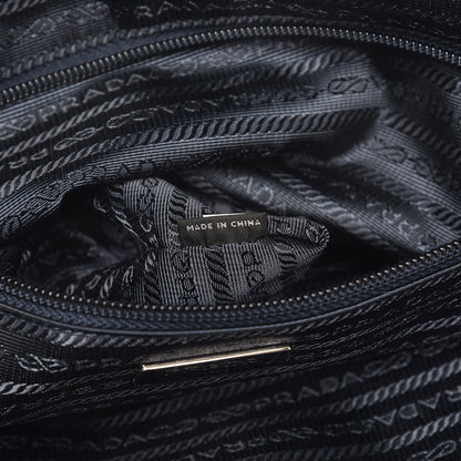 Prada Tessuto Nylon Saffiano Duffel Bag Blue 7 of 9