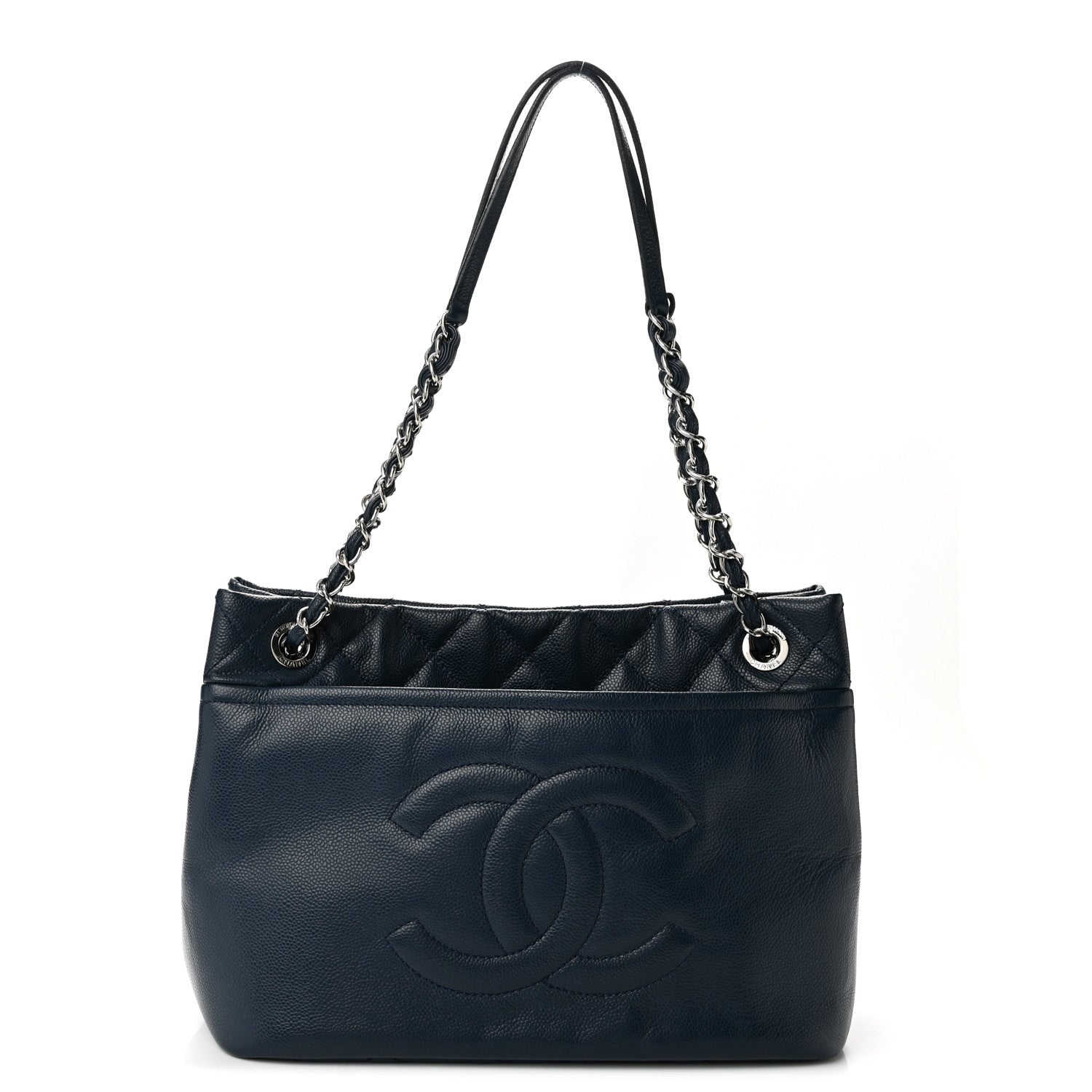 Chanel Caviar Timeless CC Soft Tote Navy Blue 1 of 11