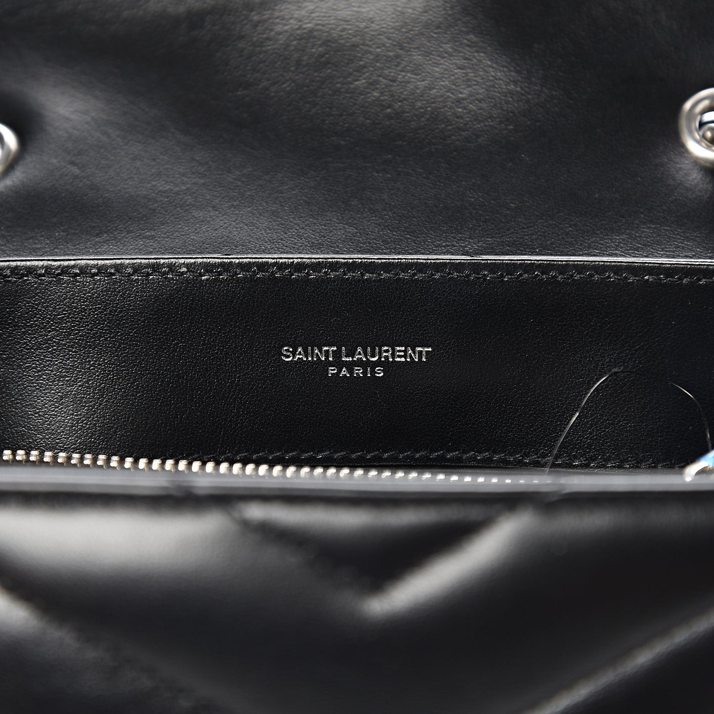 Calfskin Y Quilted Monogram Small Loulou Chain Satchel Black