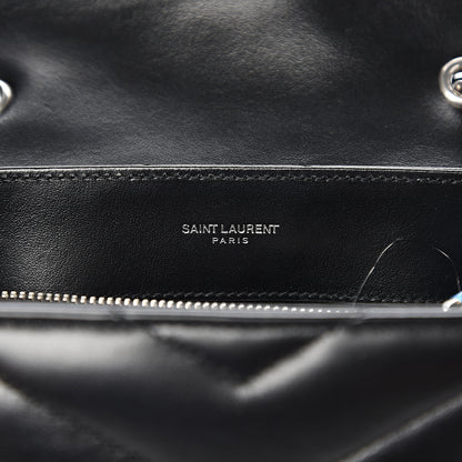 Saint Laurent Calfskin Y Quilted Monogram Small Loulou Chain Satchel Black 5 of 9