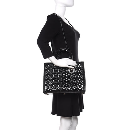 Christian Dior Patent Cannage Large Lady Dior Black 2 of 10