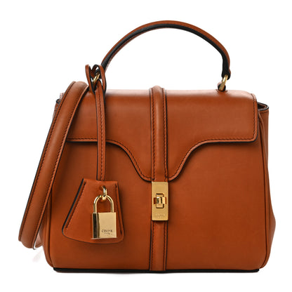 Celine Satinated Calfskin Mini 16 Top Handle Bag Tan 1 of 7