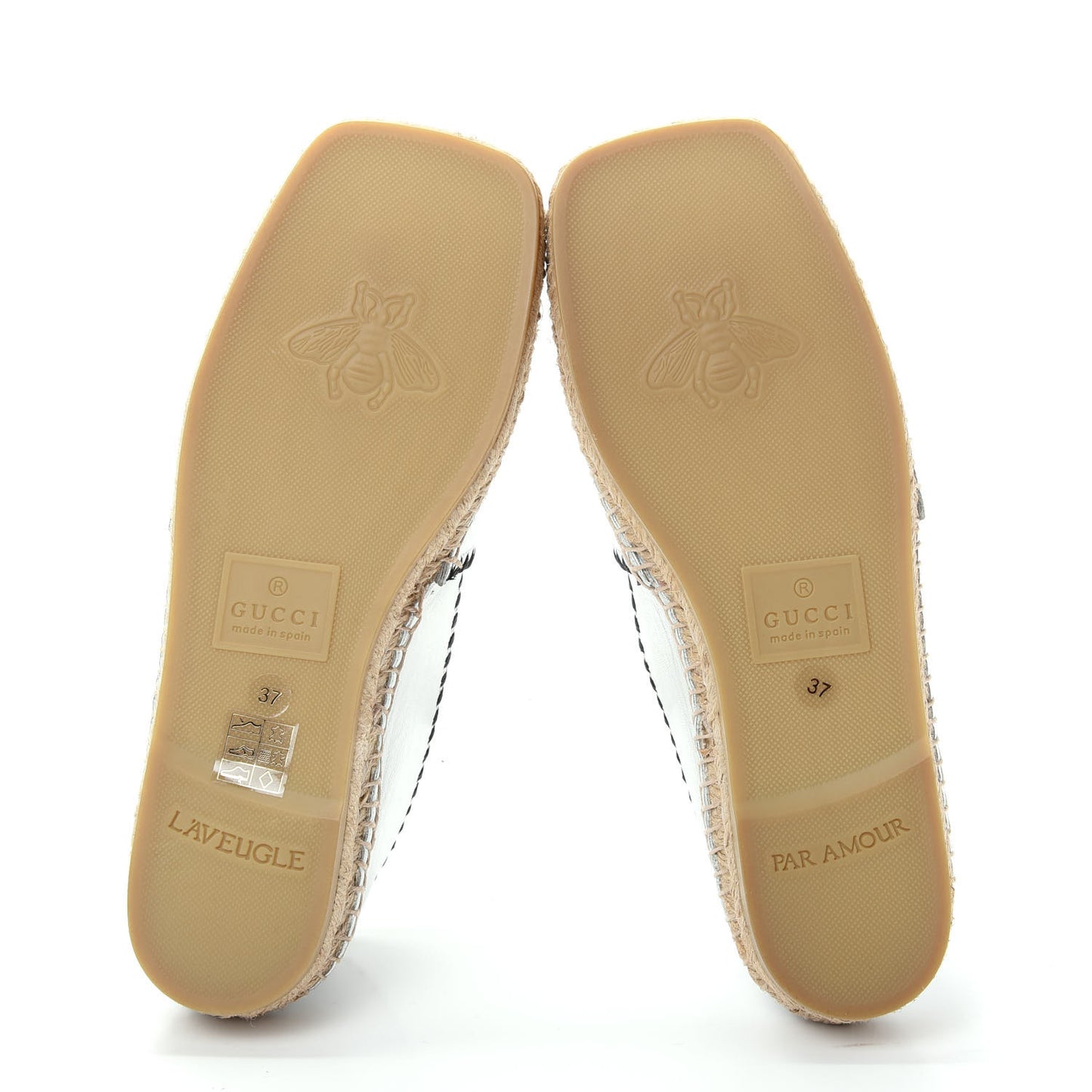 Metallic Nappa GG Marmont Espadrilles 37 Silver
