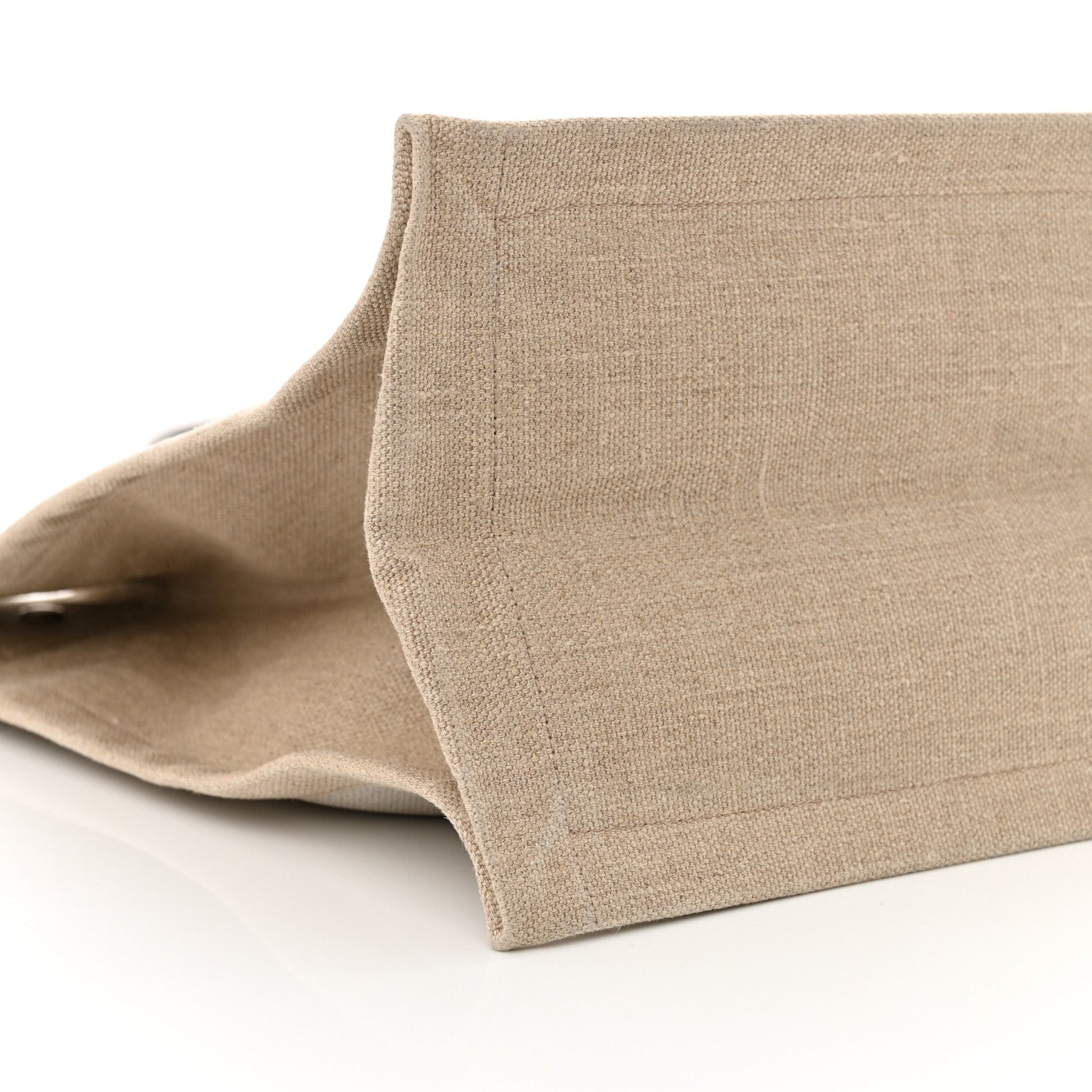 Saint Laurent Linen Calfskin Rive Gauche Tote Optic White 9 of 14