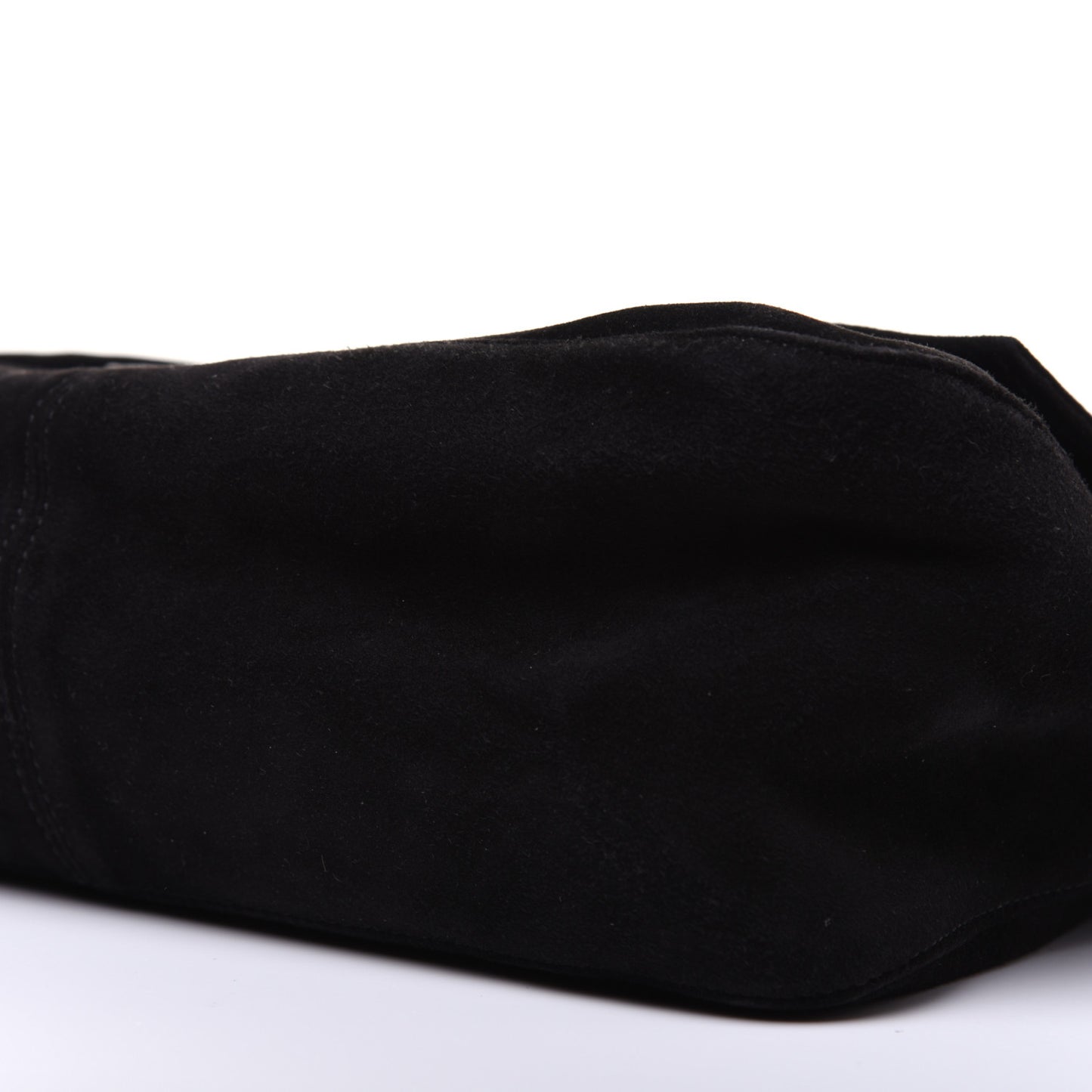 Suede Calfskin Mama Baguette Black