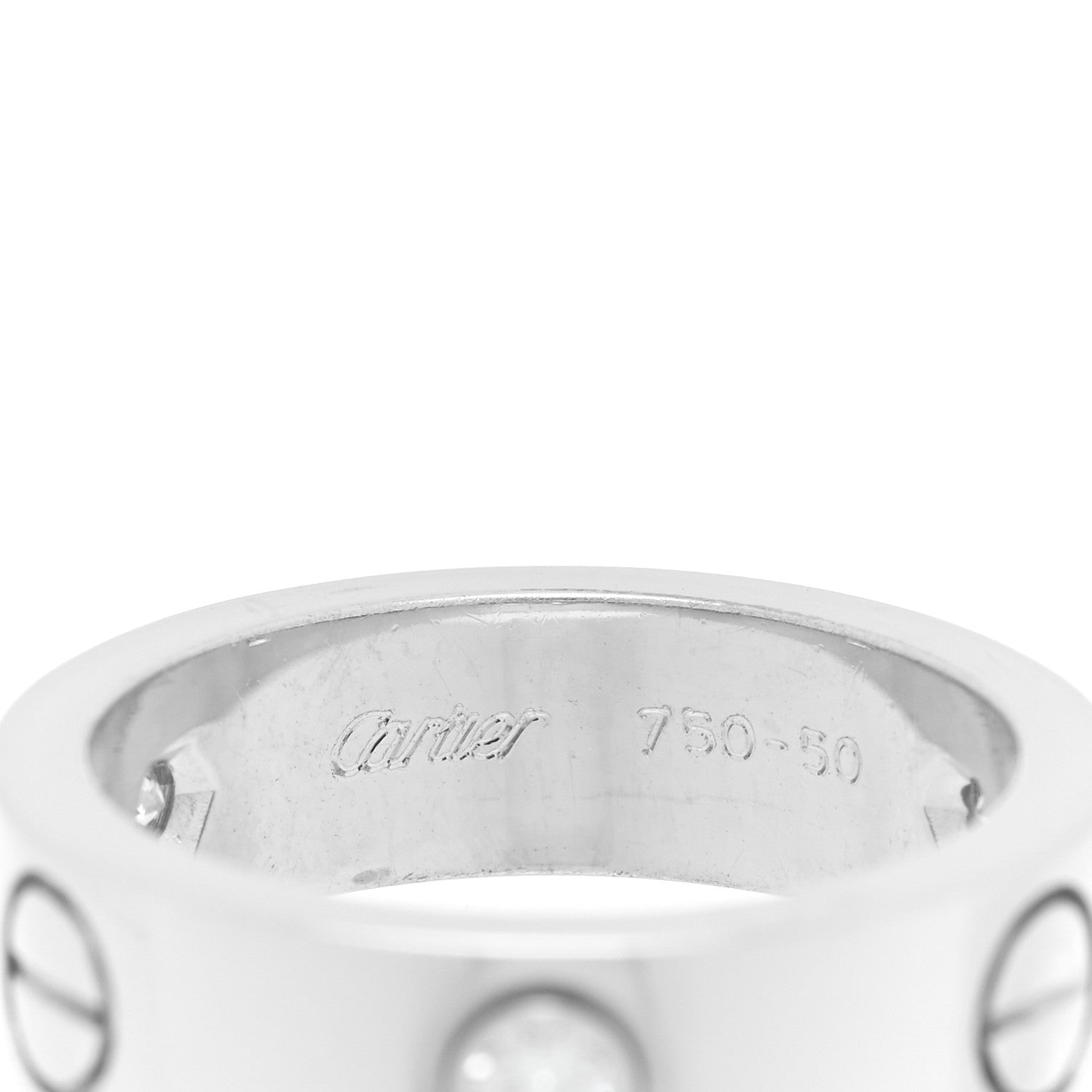 Cartier 18K White Gold 3 Diamond 5.5mm LOVE Ring 50 5.25 4 of 5