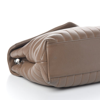 Saint Laurent Calfskin Y Quilted Medium Loulou Monogram Chain Satchel Light Brown 8 of 9
