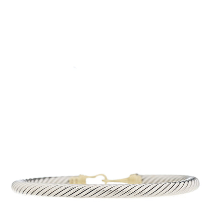 David Yurman Sterling Silver 14K Yellow Gold 5mm Cable Classic Buckle Bracelet 2 of 3