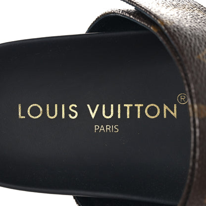Louis Vuitton Monogram Bom Dia Mule Sandals 38.5 Black 9 of 10