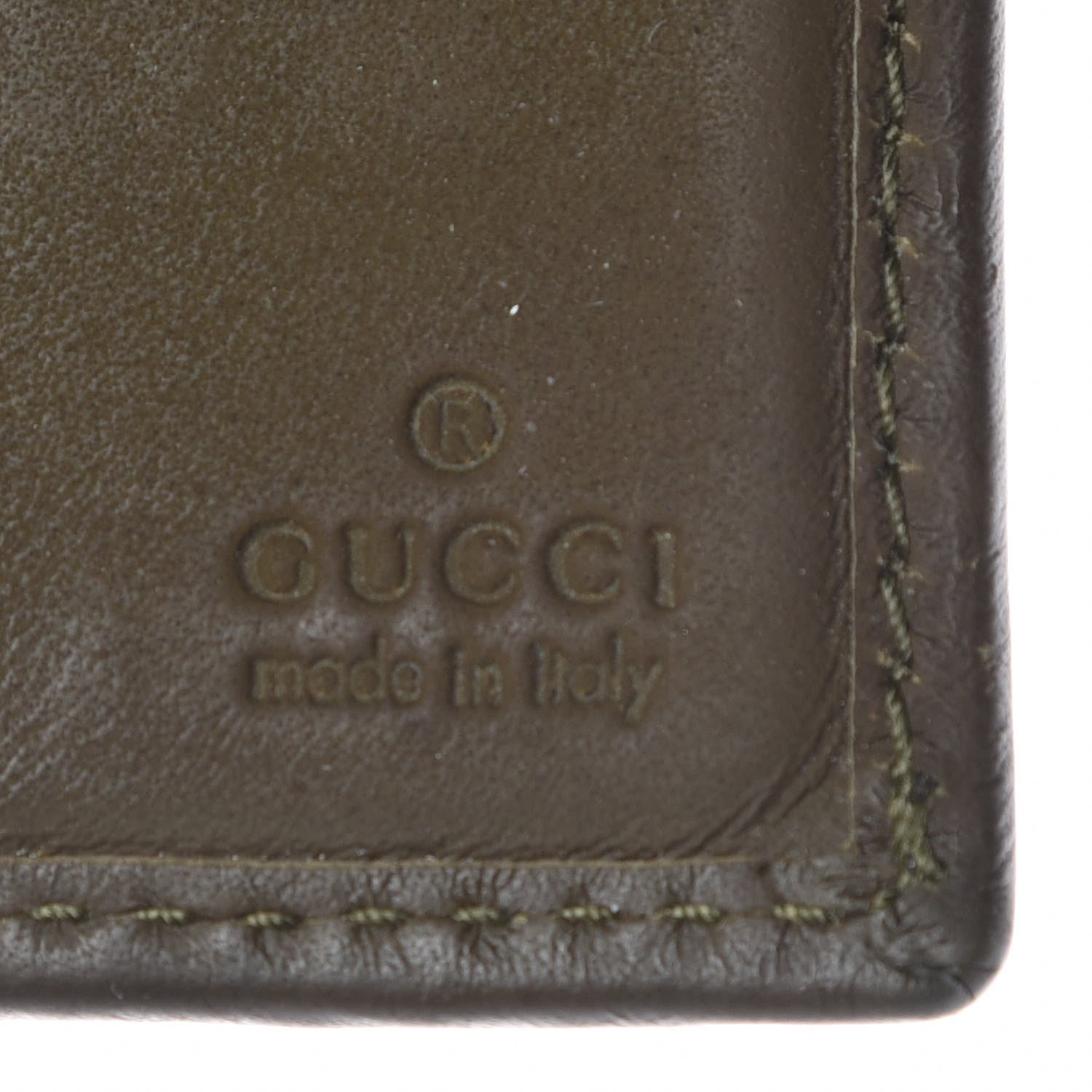 Gucci Guccissima Rubber Mini Bi Fold Wallet Green 6 of 8