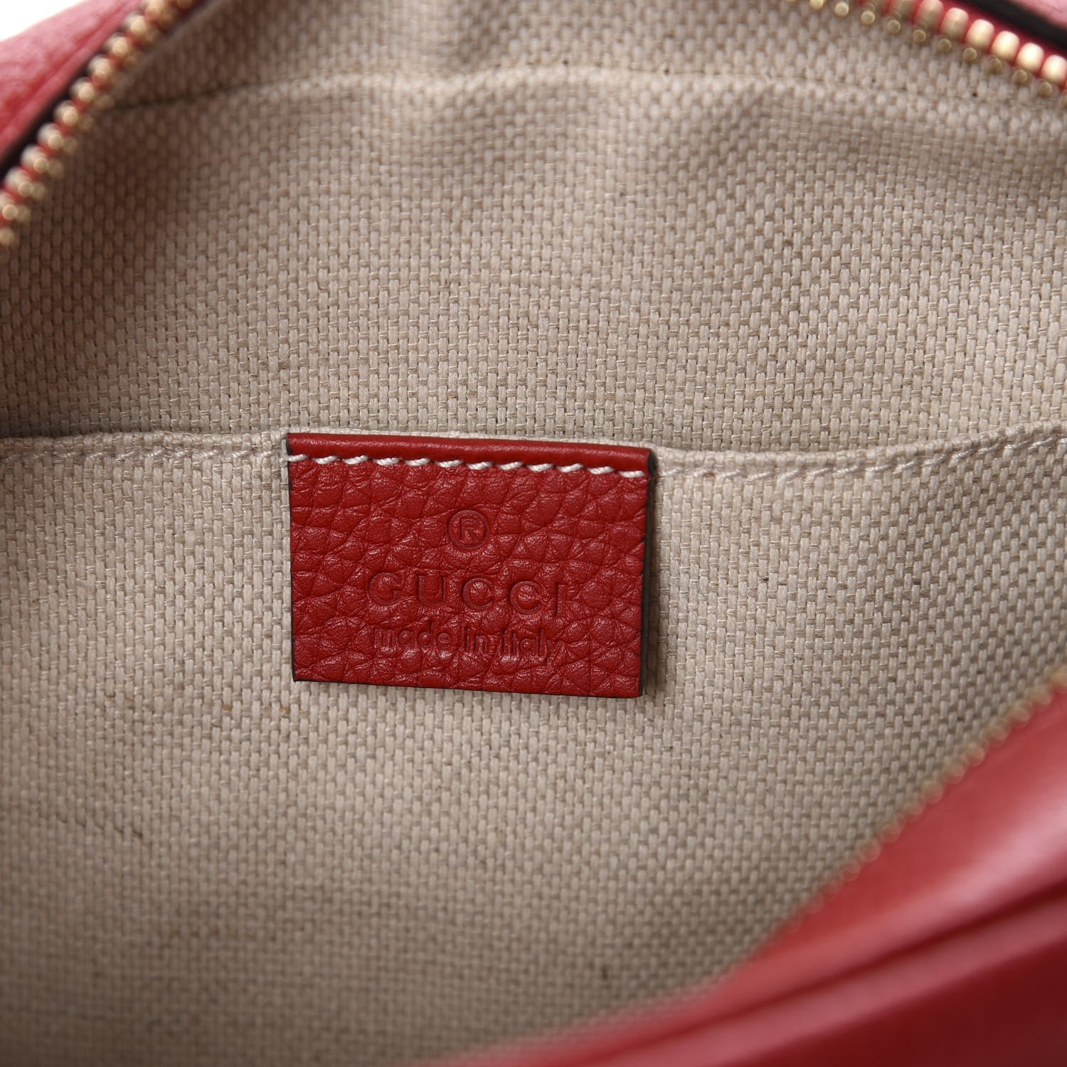 Gucci Pebbled Calfskin Small Soho Disco Bag Vibrant Red 8 of 10