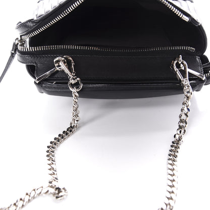 Fendi Shiny Nappa Trapuntata Small DotCom Click Top Handle Chain Satchel Black 5 of 11