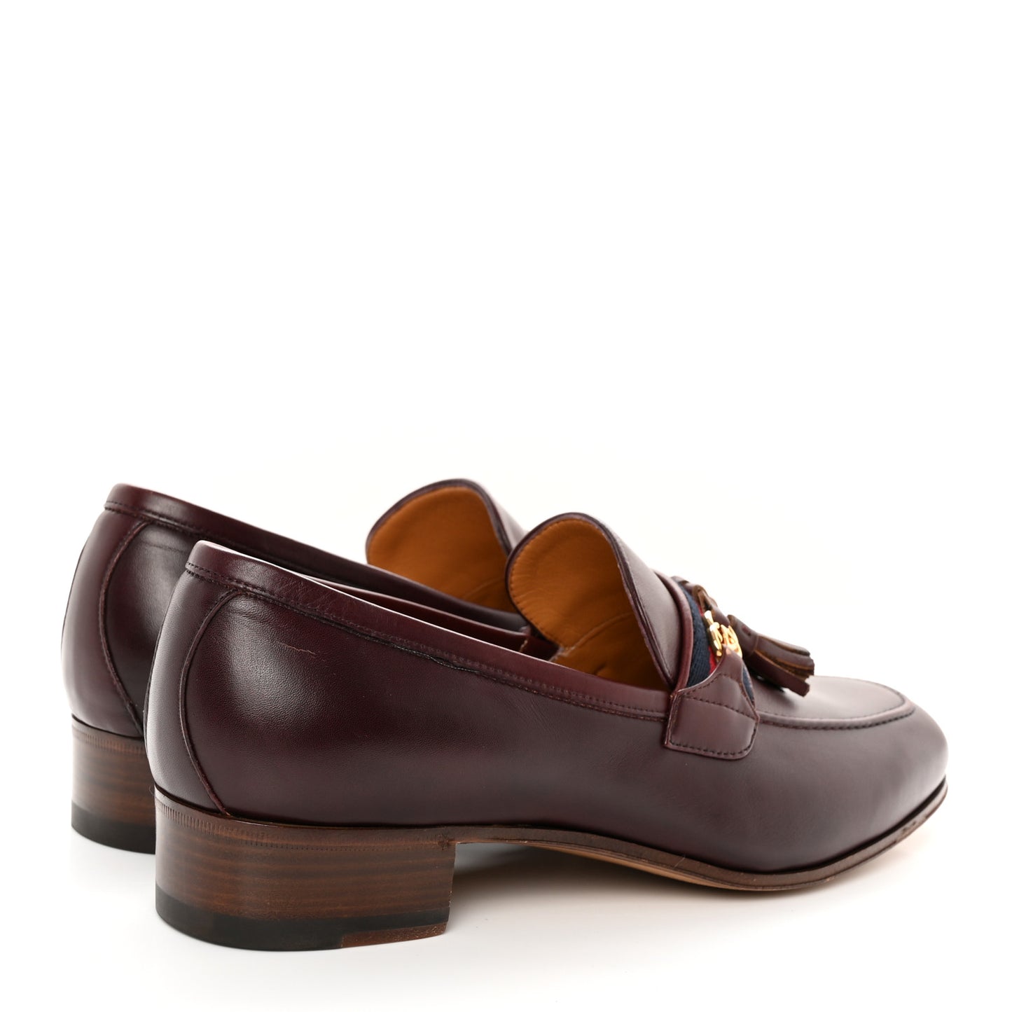 Calfskin Web Interlocking G Mens Tassel Loafers 7 Ruby Bordeaux