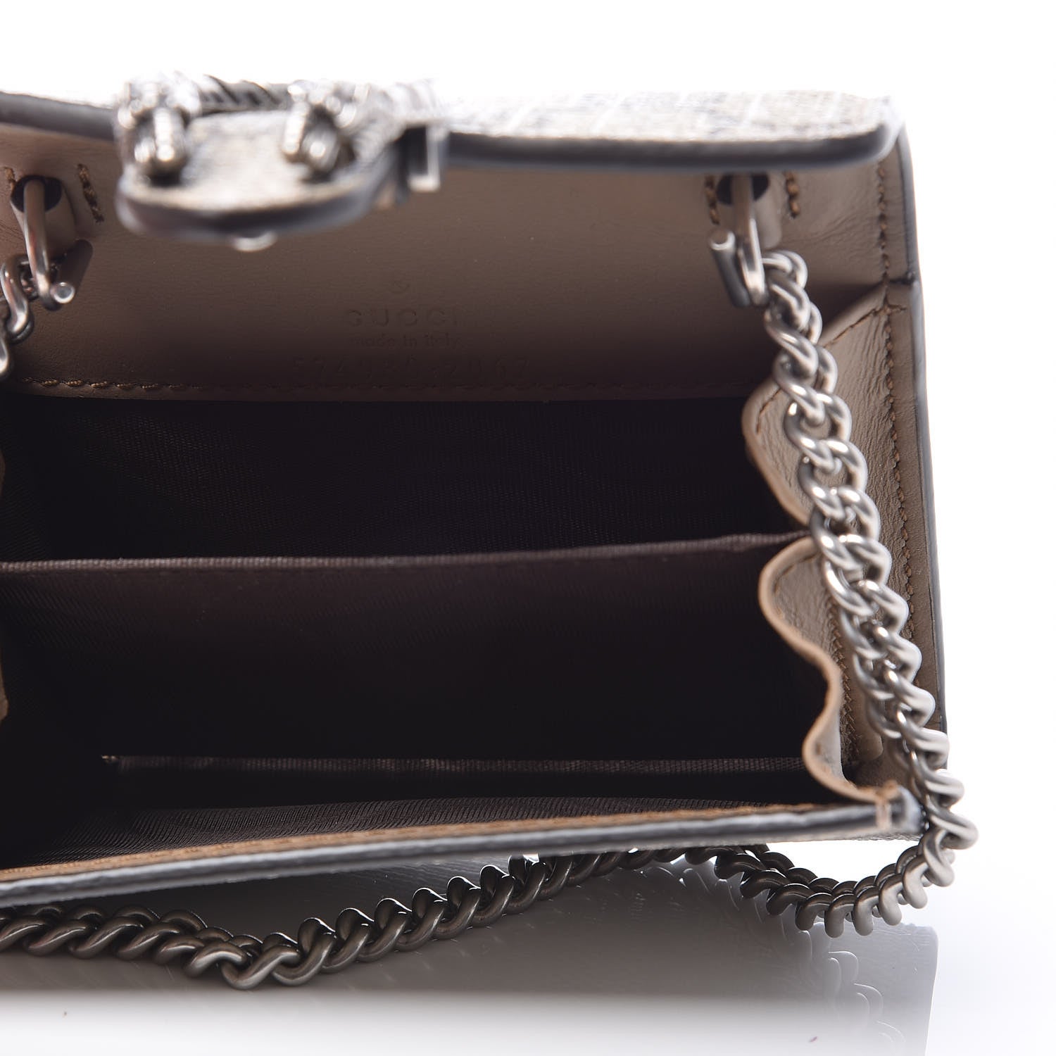 Gucci GG Supreme Monogram Dionysus Coin Purse Taupe 5 of 6