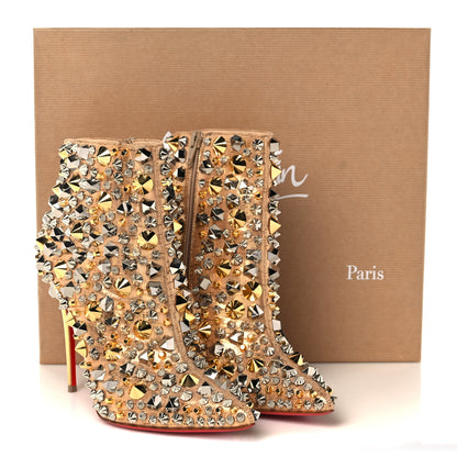 Christian Louboutin Liege Pepite Specchio So Full Kate 100 Ankle Boots 37 Gold Multicolor 9 of 9